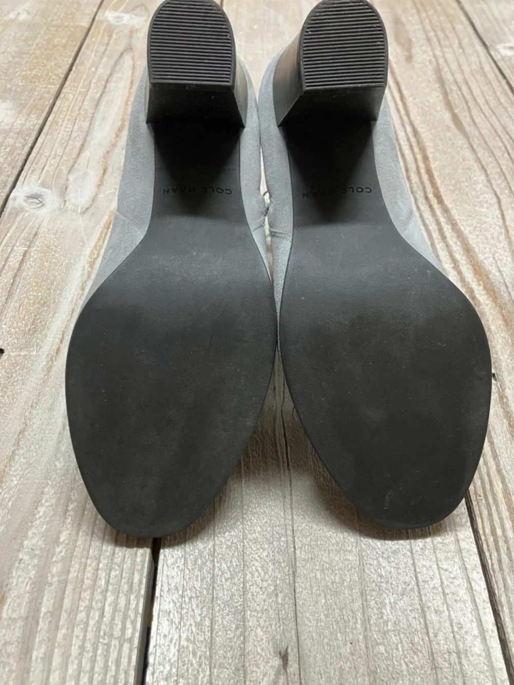 Cole Haan Gray Suede Ankle Booties with Block Heel - Picture 9 of 9